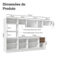 Armário De Cozinha Completa 100% MDF 310 Cm Smart 02 Branco/Rustic/Crema - 3