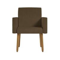 Kit 2 Poltronas Cadeira Recepção Nina Com Puff Balaqui Decor Marrom