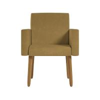 Kit 2 Poltronas Cadeira Recepção Nina Com Puff Balaqui Decor Capuccino - 3