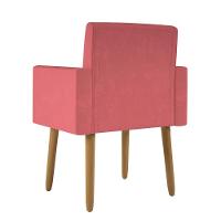 Kit 2 Poltronas Cadeira Recepção Nina Com Puff Balaqui Decor Rosa - 5