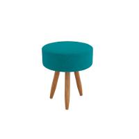 Poltrona Decorativa Cadeira Sala Com Puff Balaqui Decor Azul Turquesa - 2