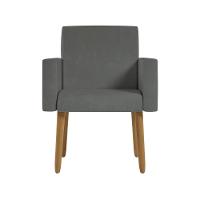 Kit 2 Poltronas Cadeira Recepção Nina Com Puff Balaqui Decor Cinza - 6