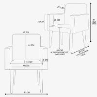 Kit 2 Poltronas Cadeira Recepção Nina Com Puff Balaqui Decor Vermelho - 6