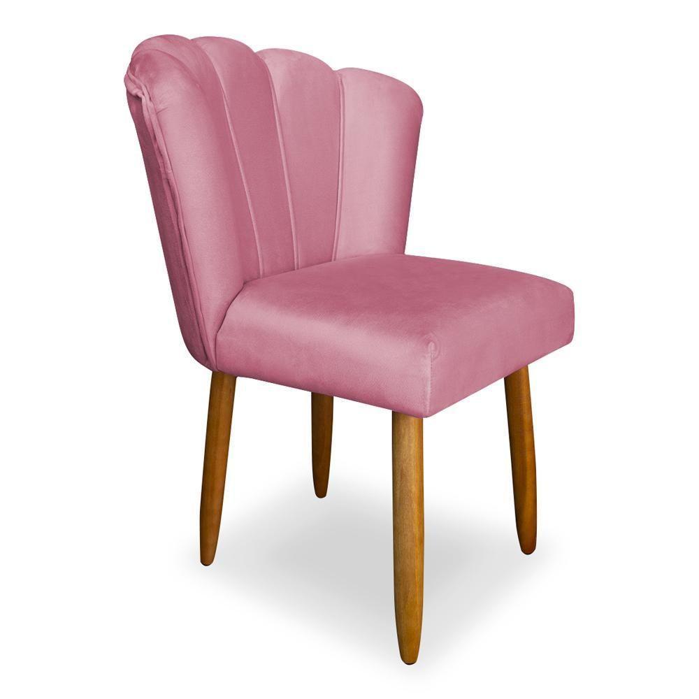 Cadeira Para Mesa De Jantar Veludo Reforçada Balaqui Decor Rosa - 4