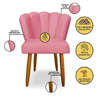 Cadeira Para Mesa De Jantar Veludo Reforçada Balaqui Decor Rosa - 2