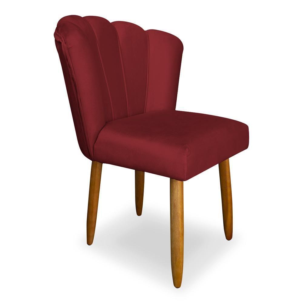 Cadeira Para Mesa De Jantar Veludo Reforçada Balaqui Decor Vermelho - 4