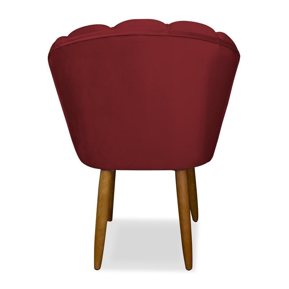 Cadeira Para Mesa De Jantar Veludo Reforçada Balaqui Decor Vermelho - 5
