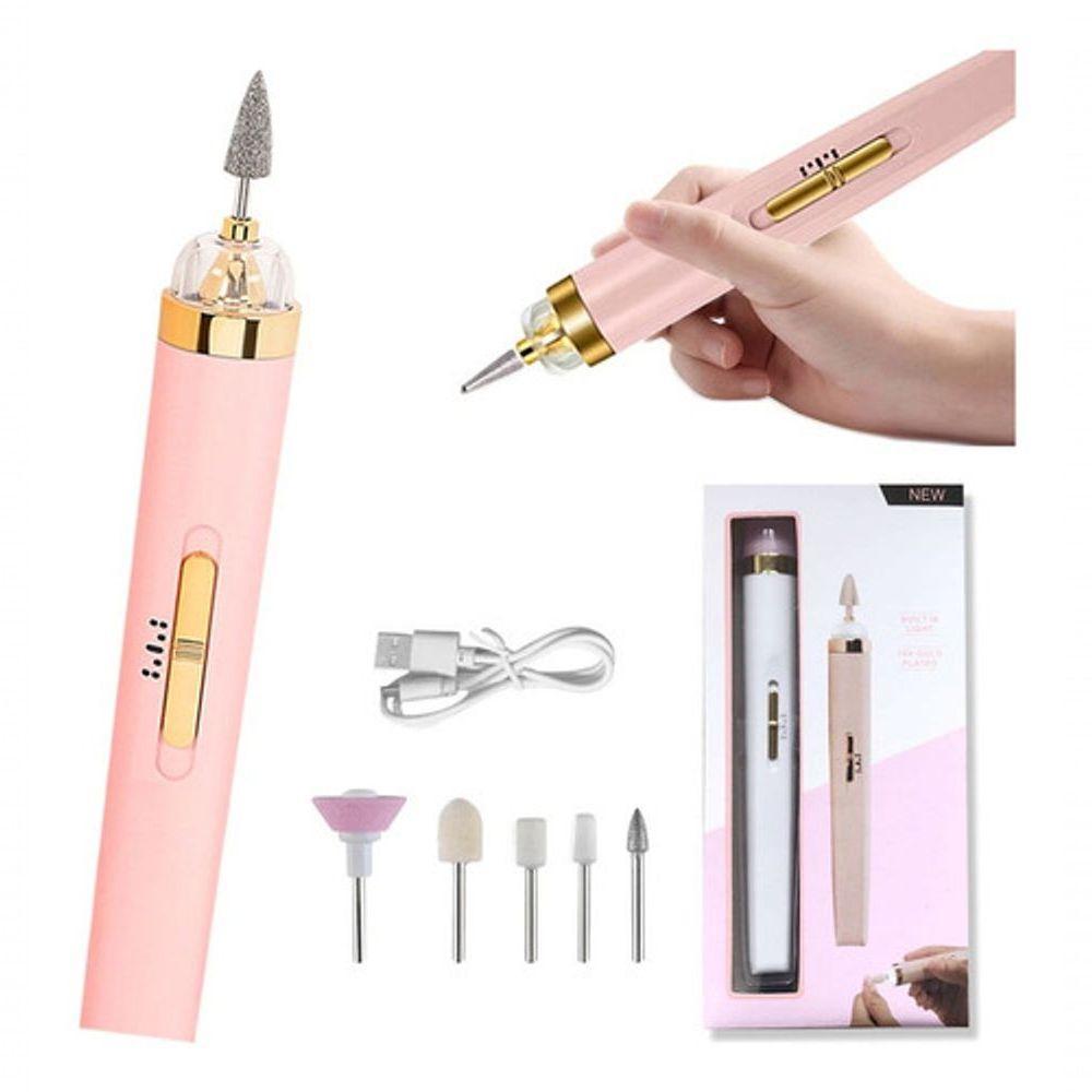 Kit Lixadeira De Unhas Portátil 5 Em 1 - Manicure E Cutícula Com Facilidade - 1