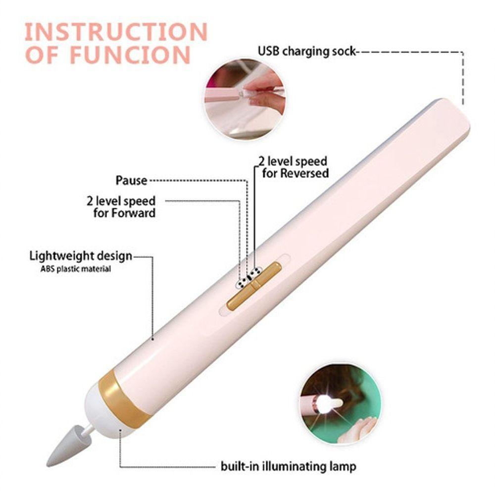 Kit Lixadeira De Unhas Portátil 5 Em 1 - Manicure E Cutícula Com Facilidade - 7