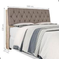 Cabeceira Box Queen Isis Amarula Com Capitonê Bege Escuro - 2