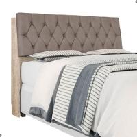 Cabeceira Box Queen Isis Amarula Com Capitonê Bege Escuro - 4