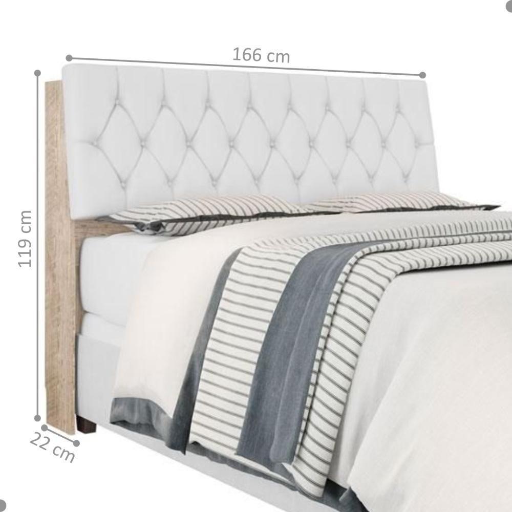 Cabeceira Box Queen Isis Amarula Com Capitonê Branco - 2