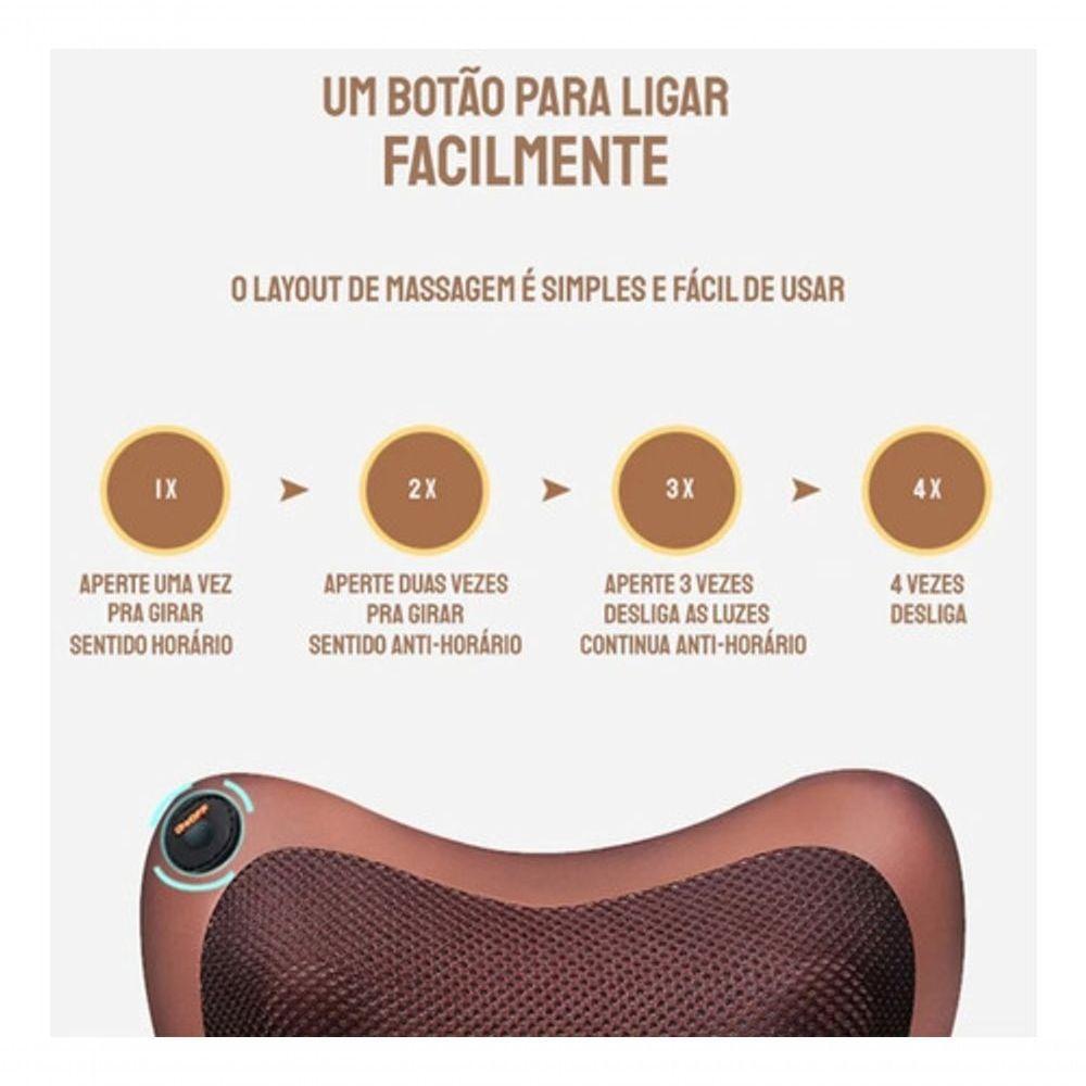 Almofada Massageadora Com Shiatsu Infravermelho - Relaxamento Profundo A Qualquer Hora - 3