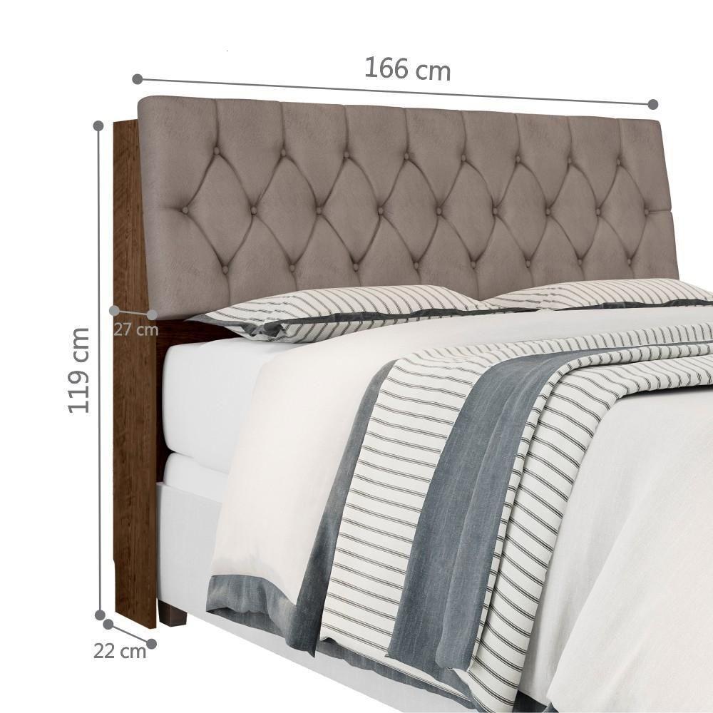 Cabeceira Queen Box Laura Malbec Captonê Bege Escuro - 2