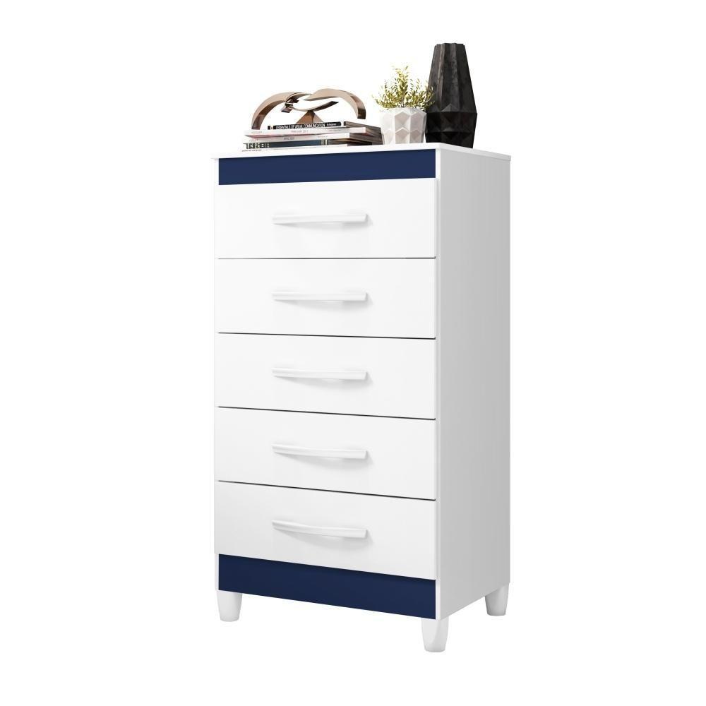 Gaveteiro Fenix Branco Flex Azul Titanium Rosa 5 Gavetas - 2