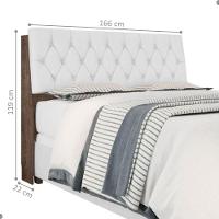 Cabeceira Box Queen Isis Chocolate Com Capitonê Branco - 3