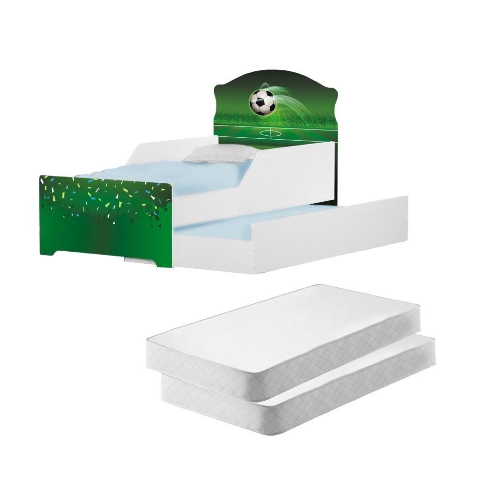Mini Cama Infantil Com Auxiliar Pop Arena Futebol Com Colchão - 1