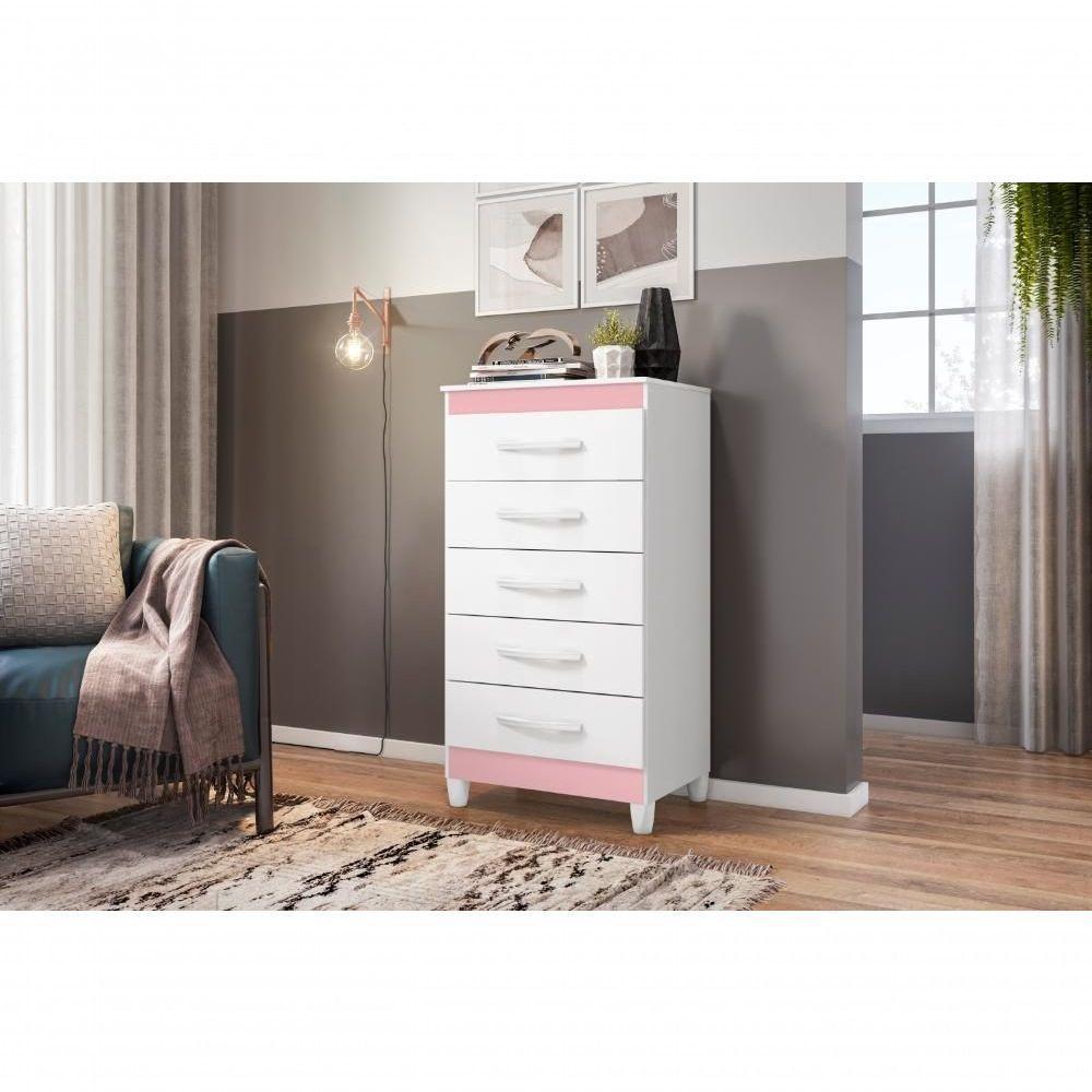 Gaveteiro Fenix Branco Flex Rosa Titanium Azul 5 Gavetas - 4