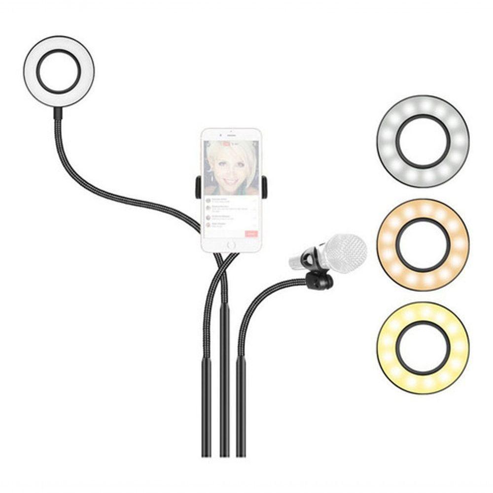 Ring Light Com Suporte Integrado Para Microfone - Iluminação Profissional Para Live Stream - 2