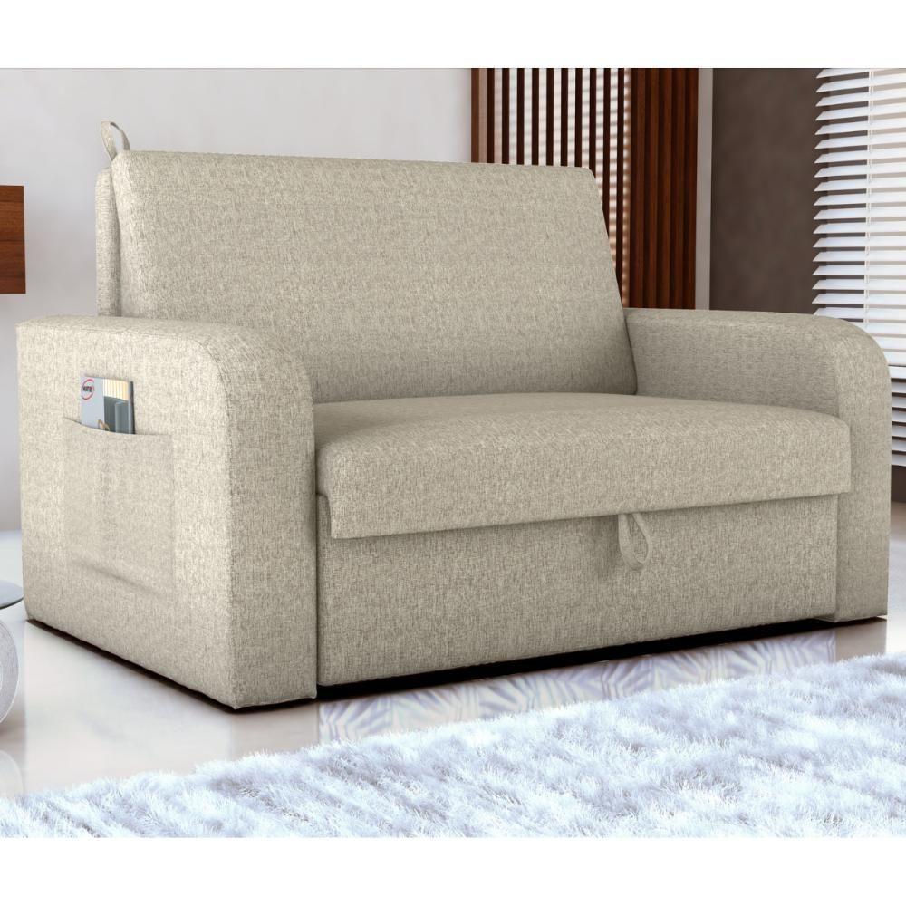 Sofá Cama Com Baú 2 Lugares Numey Linho - 1