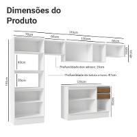 Armário De Cozinha Completa 100% MDF 310 Cm Smart 01 Branco/Rustic/Crema - 3