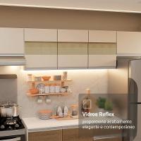 Armário De Cozinha Completa 100% MDF 310 Cm Smart 01 Branco/Rustic/Crema - 9