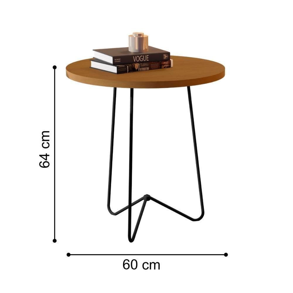 Mesinha de Centro Com Pés Metal Lisse Nature Preto - 2
