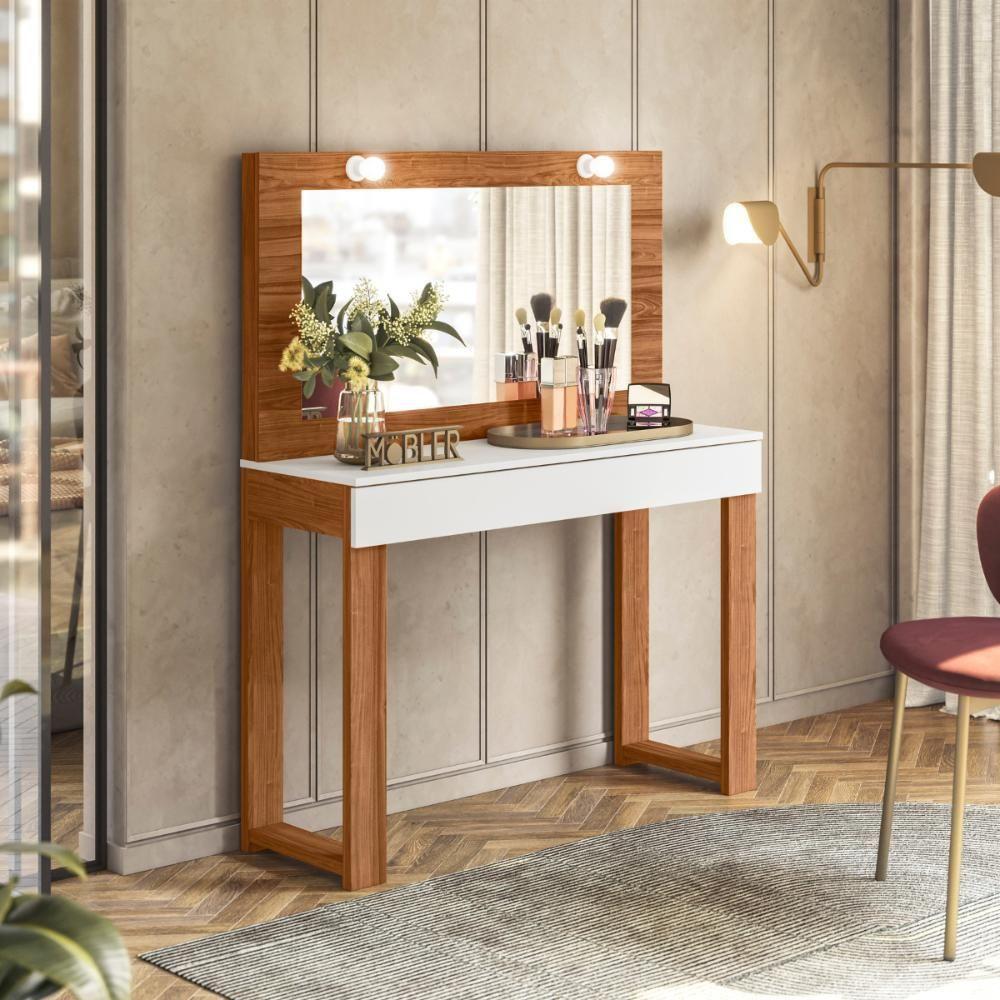 Gabinete Toucador Camarim Diva Pop Cinamomo Branco Fosco - 1