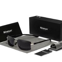 Óculos De Sol Polarizados Masculino Moldura Quadrada Classico Protecao Uv400 Prata - 1