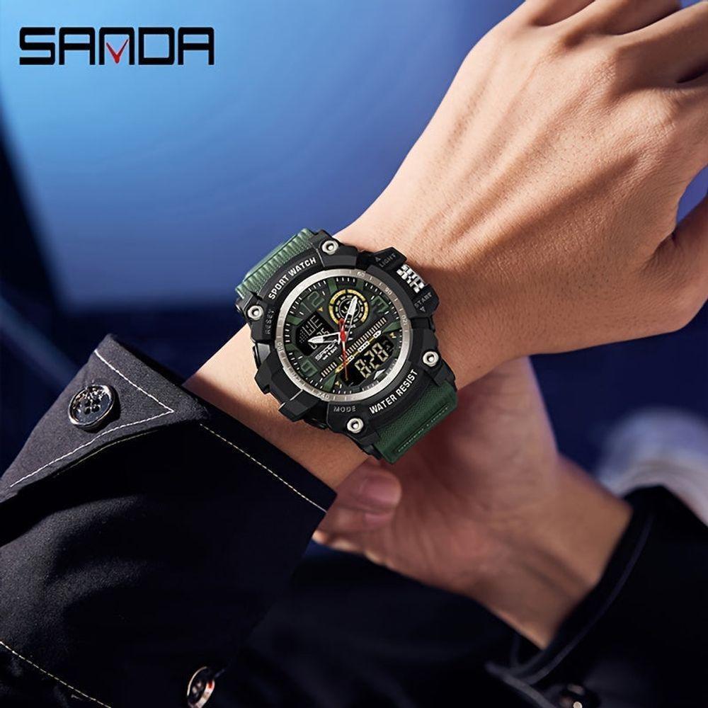 Relógio Esportivo Digital Multifuncional Resistente À Água 50m Alarme Preto Branco - 4