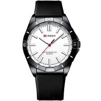 Relógio De Pulso Masculino De Quartzo Luminoso Pulseira De Silicone Impermeável 3atm Branco - 1