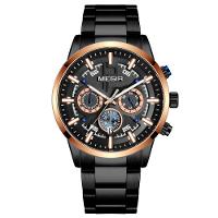 Relógio De Pulso Masculino Com Pulseira De Aço Inoxidáve Com Data Automática Impermeavel 3atm Preto - 1