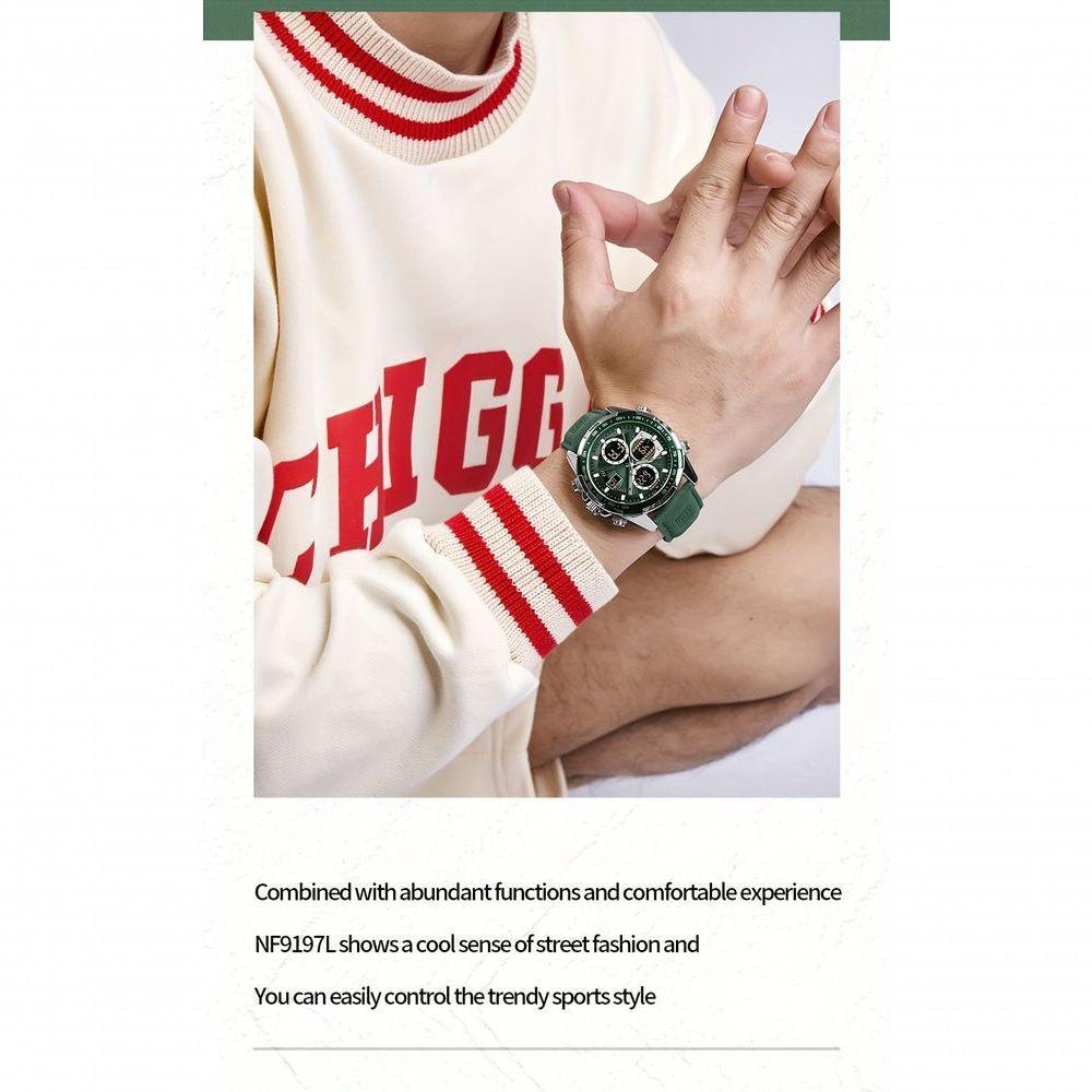 Relógio Esportivo De Luxo À Prova Da Água Com Funções De Data E Cronógrafo Verde - 5