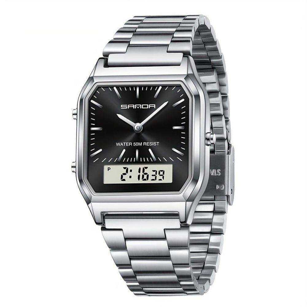 Relógio - Estilo Business Elegante À Prova Da Água Com Cronômetro Prateado Preto - 1
