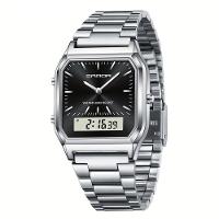 Relógio - Estilo Business Elegante À Prova Da Água Com Cronômetro Prateado Preto - 1