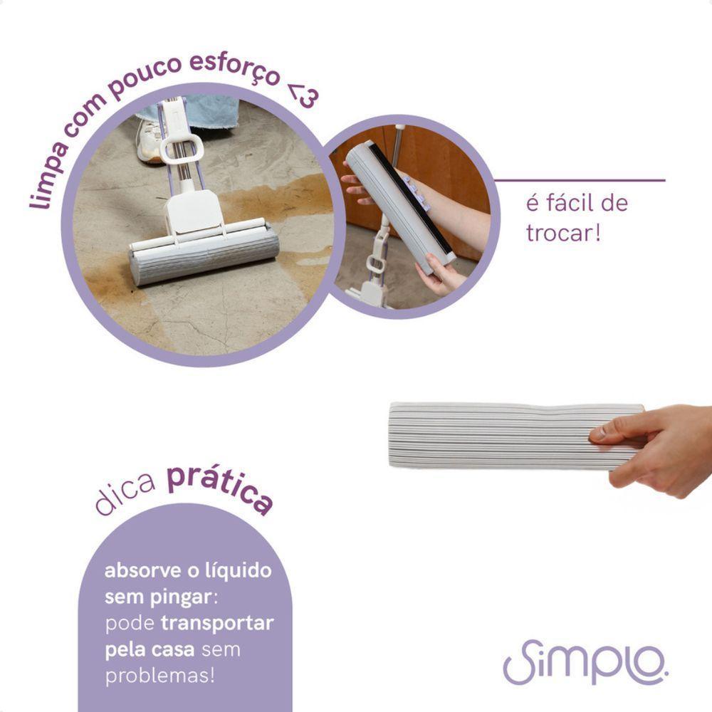 Refil Para Mop Simplo Slim Esponja Alavanca - 6