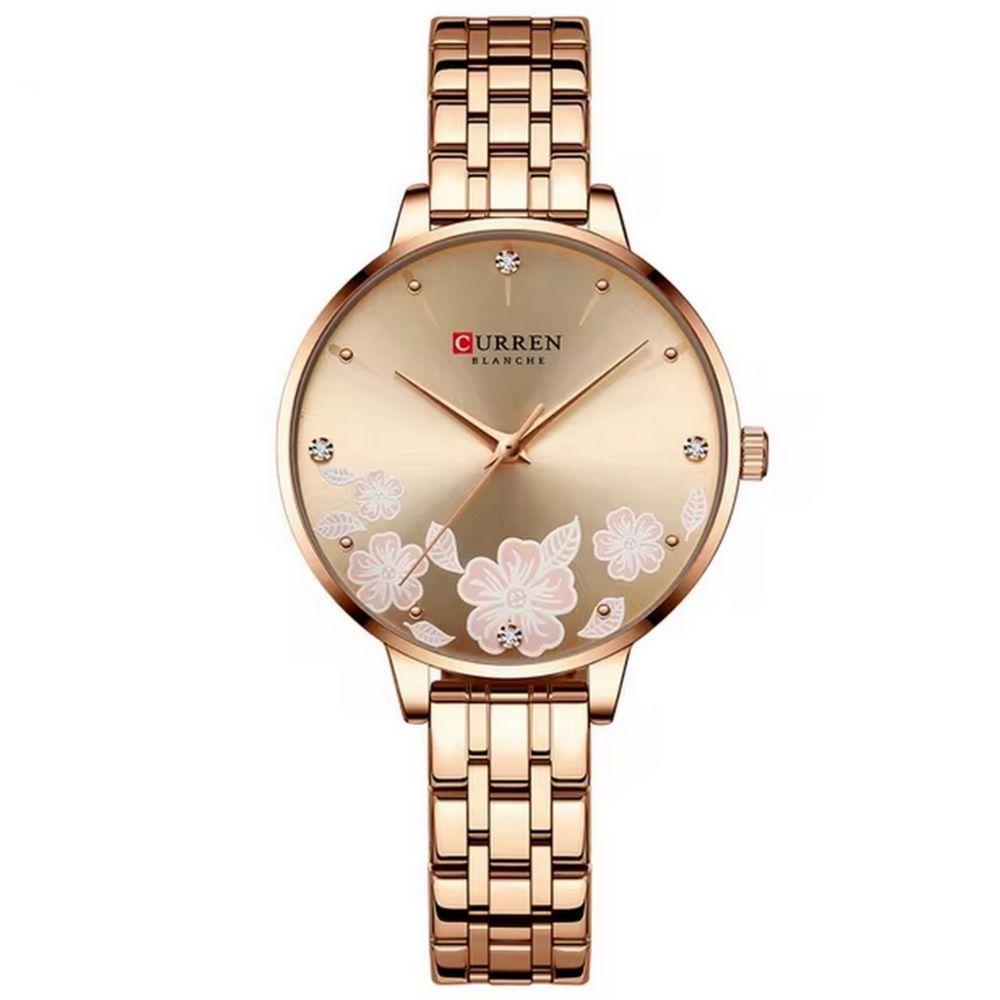 Relógio Feminino Em Aço Inoxidável De Quartzo Ultra Fino Romântico Impermeavel 3atm Rosa - 1