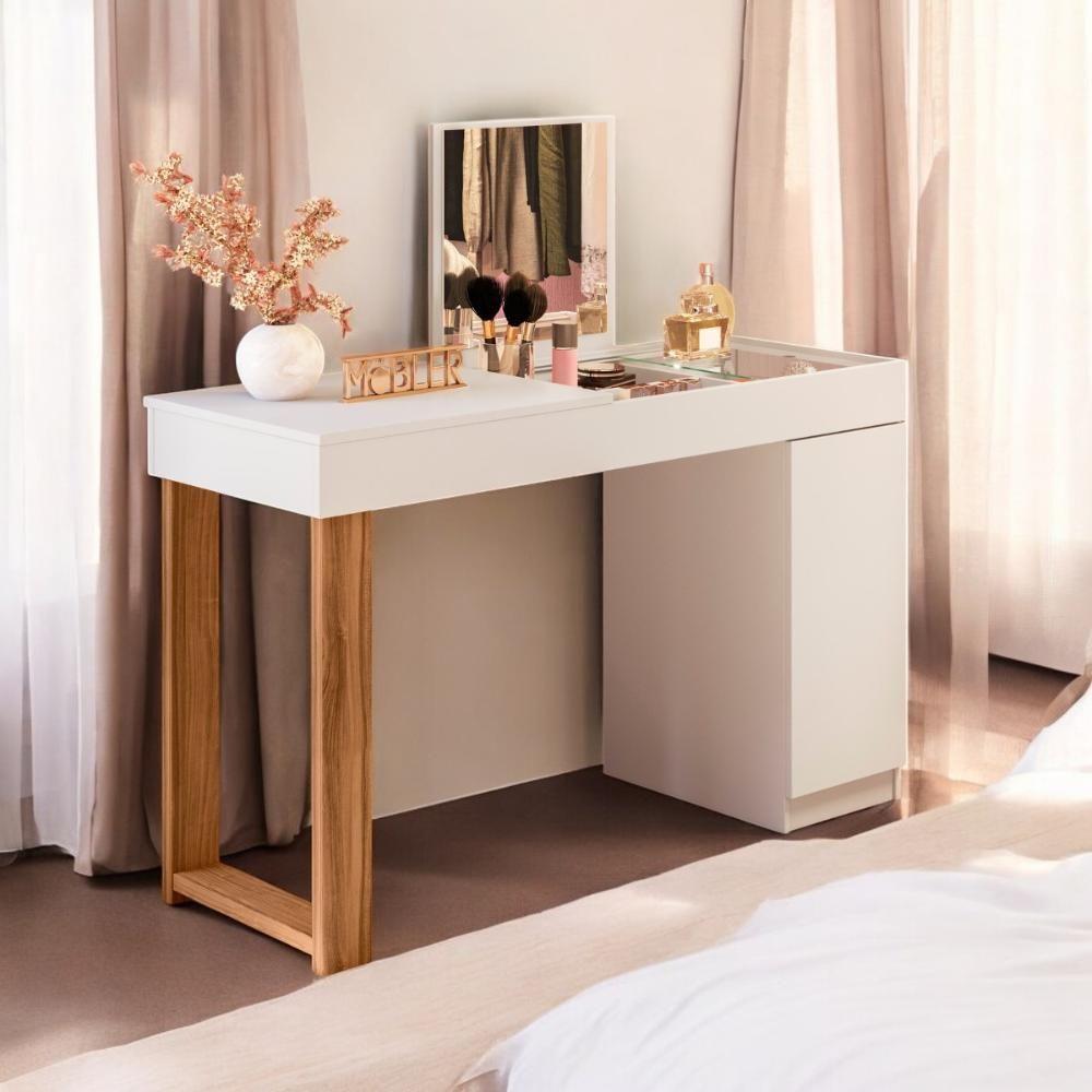 Gabinete Toucador Berlim Branco Fosco Cinamomo Mel - 1