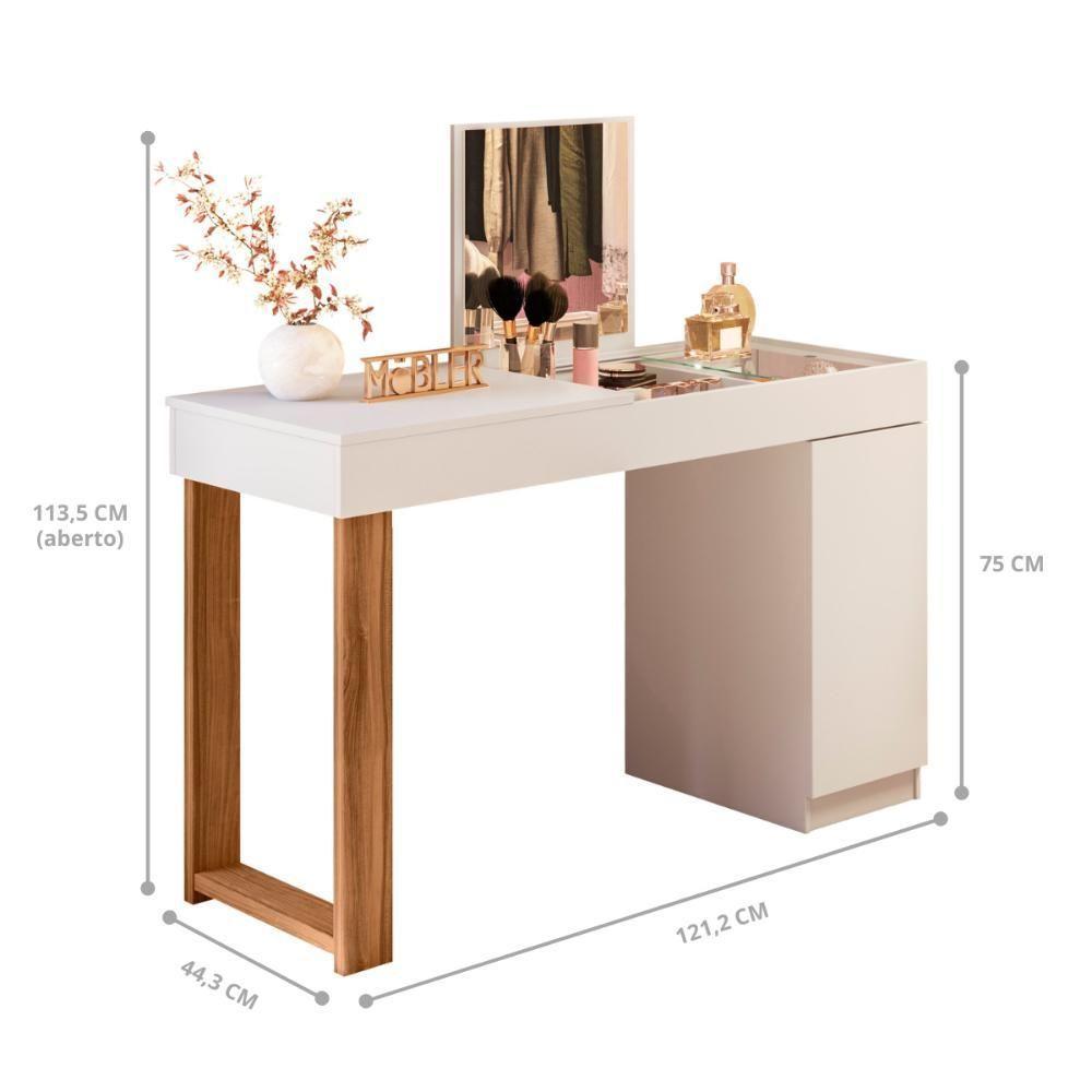 Gabinete Toucador Luxure Branco Fosco Cinamomo Mel - 3