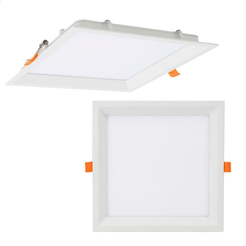 Kit 10 Painel De Led Quadrado Embutir Recuado 12w Bivolt Taschibra 6500k Frio - 8
