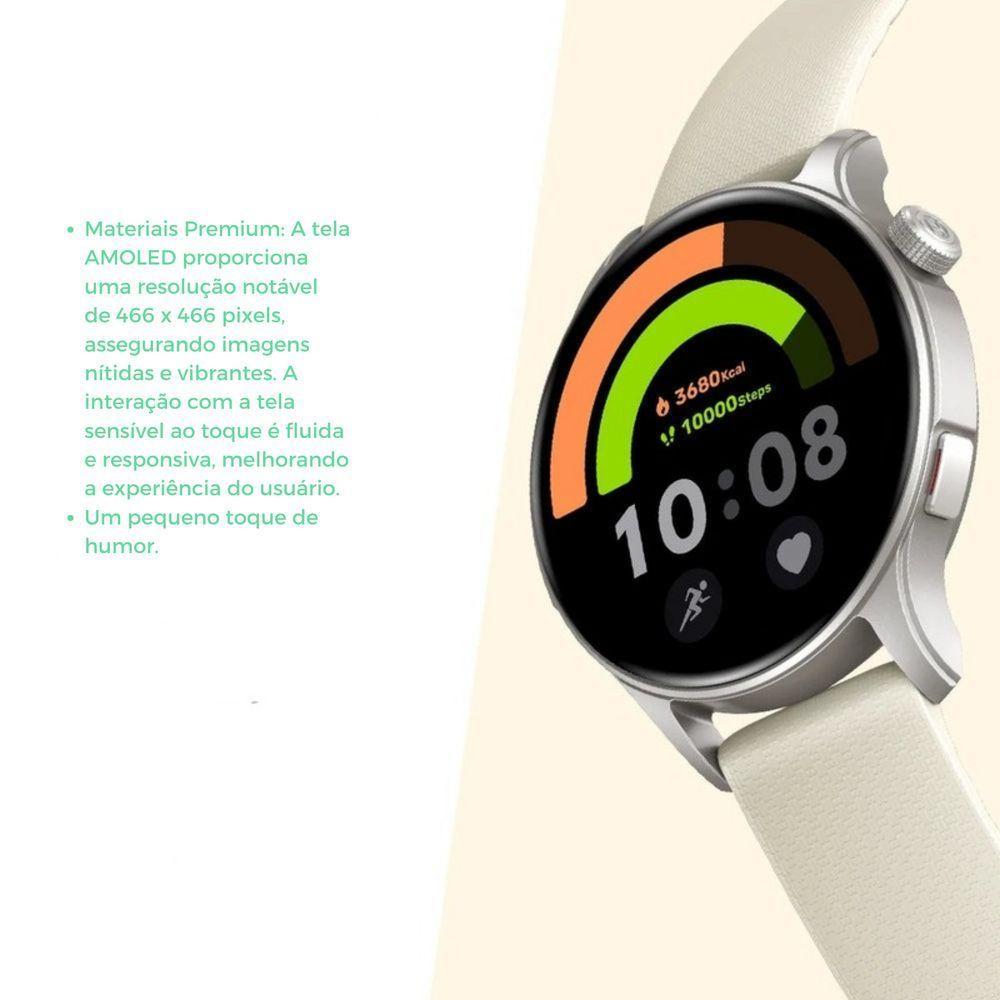 Relógio Zeblaze Btalk 3 1.43 Pulseira Dupla Chamada De Voz Saúde E Fitness Bege - 2