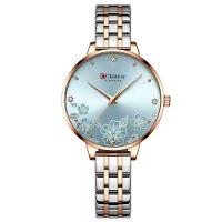 Relógio Feminino Em Aço Inoxidável De Quartzo Ultra Fino Romântico Impermeavel 3atm Azul - 1