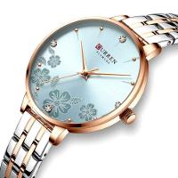 Relógio Feminino Em Aço Inoxidável De Quartzo Ultra Fino Romântico Impermeavel 3atm Azul - 2