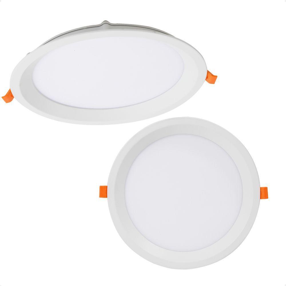 Kit 10 Painel De Led Redondo Embutir Recuado 6w Bivolt Taschibra 6500k Frio - 8
