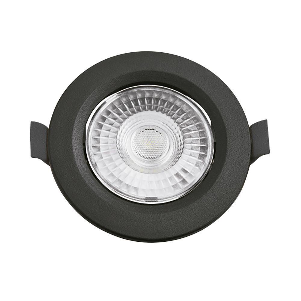Spot De Led Embutir Slim Mr16 Redondo 6w Preto Bivolt Blumenau 4100k Neutro - 1
