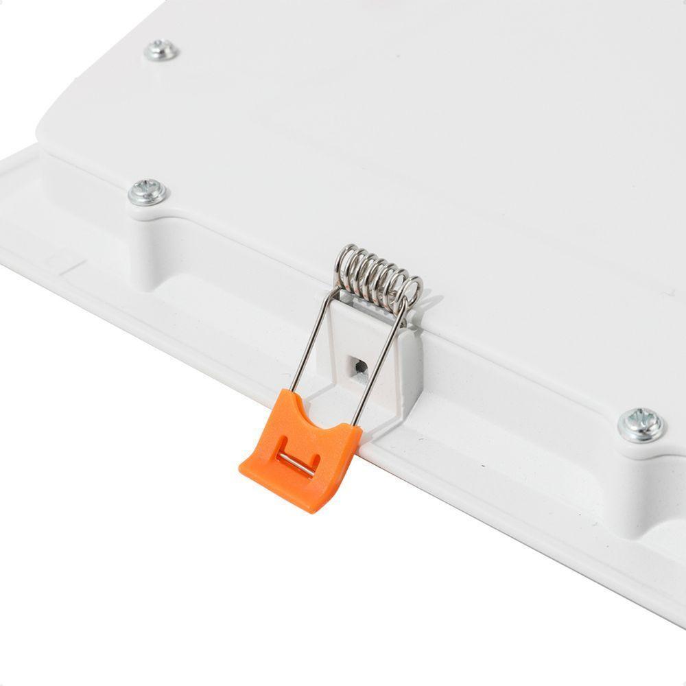 Kit 4 Painel De Led Quadrado Embutir Recuado 6w Bivolt Taschibra 6500k Frio - 7