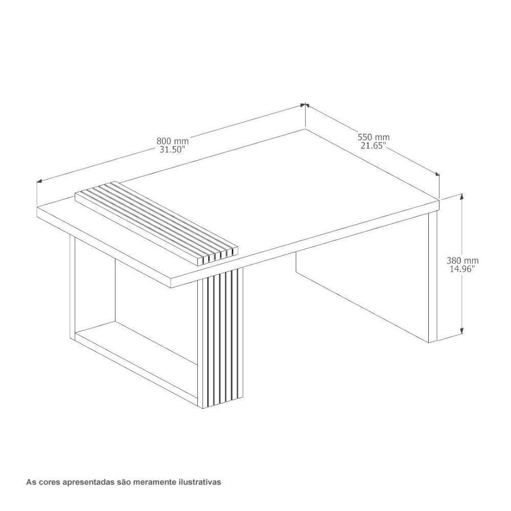 Mesa de Centro Jb 8020 Pérola e Nature Jb Móveis - 2
