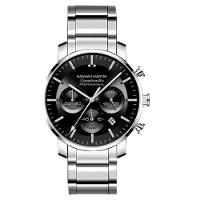 Relógio Masculino De Quartzo Multifuncional Em Aço Inoxidável À Prova Da Água Prata - 1