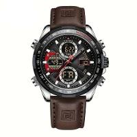 Relógio Esportivo De Luxo À Prova Da Água Com Funções De Data E Cronógrafo Marrom - 1