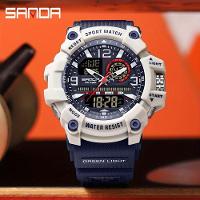 Relógio Esportivo Digital Multifuncional Resistente À Água 50m Alarme Cinza Azulado - 2